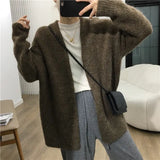 Breeze Gentle Knitted Cardigan Loose 2024 Korean Version Of The New Autumn And Winter Sweater Jacket-Outfit