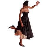 Fongt Women's New Sling V-Neck Sleeveless Dress Pony Skirt