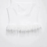 Fongt And Winter New Solid Color Feathers Elastic Body Slings