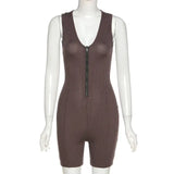 Sleeveless Solid Knitted Fitness Sexy