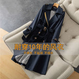 Coat For Women Autumn Winter Elegant Women Double Breasted Solid Cloak Female Korean Style High-end Trench With