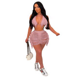 Fongt New Women's Casual Knit Bikini Shorts Suit-Outfit
