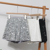 Fongt Details Are Good, There Are Libu Lililiang Shorts High Waist Broad Leg Trousers Tight Waist Leisure Light Skin Hot Pants 9915