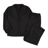 European and American women's home clothes long-sleeved suit imitation silk shirt thin trousers two-piece pajamas women-Outfit