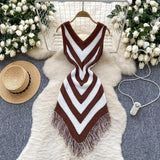Fongt Vacation Wearing Women's Dress Summer Retro Color Linguist Repair Slim Slimy Tuxed Dress