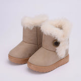 Snow Boots Turned-over Baby Plush Children Boots for Boys Girls Artificial Fur High Top Keep Warm Kids Winter