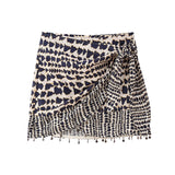 Fongt New Beads Double Lint Print Skirt Mini-Skirt 9878124