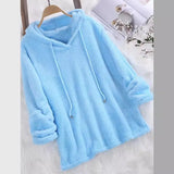 Fongt Autumn And Winter Explosion Of Solid Color Long-Sleeved Hat Hair Double-Sided Plush Pyjamas