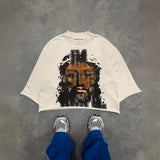 Fongt T-Shirt Five-Sleeved Loose Hip-Hop Top Tide Brand Series
