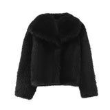 Fongt New Artificial Fur Effect Short Coat