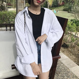 Arrival Women Batwing Sleeve Oversize Cotton White Shirt Turn-down Collar Button Up Basic Chic Blouse Feminina Blusa