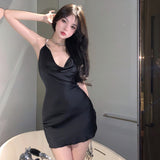 Dress For Women Cross Backless Sexy Fashion Korean Version Solid Color-Outfit