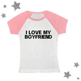 LOVE MY BOYFRIEND Summer Fashion Girls Pink Y2k Crop Top Harajuku Short Sleeve Women T-Shirt Baby Tee Streetwear EMO Girl Punk-Outfit