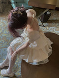 Sexy Princess Kawaii Dress Women Lace Japanese Lolita Party Mini Dress Female Korean Fashion Sweet Designer Dress