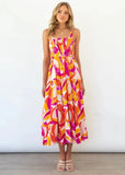 Fongt High-End 2025 Spring And Summer Women's New Sexy Print Slinged Dopamine Wearing Dress Women