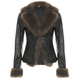 Fongt 2025 Millard Hairy Leather Coat Street Hottie Style Loose Cardigan Top