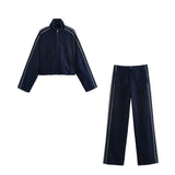 Fongt Homemade New Women's Clothing Stinged Striped With Denim Coat Sided Jeans