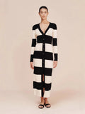 Fongt 2025 New Sexy Dress With Tective Striped Striped Dresses