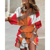 Fongt Explosion Autumn Bat Sleeve V Under The Collar Irregular Dress Women's Dress