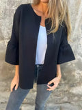 Fongt 2025 New Fashion Women's Round Seven-Sleeved Short Cardigan