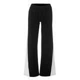 Fongt Has G24PT164 Women's Autumn New Bump Color Arc Splicing Elastic Straight Casual Flared