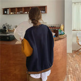 Baseball Jacket Coat Women Oversized 2023 Spring Korean Loose Patchwork Pocket Outerwear Girls Tops