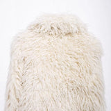 Fongt Winter New Temperament Simple Collar Long-Sleeved Artificial Fur Warm Coat Woman