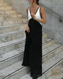 Fashion V-Neck Sleeveless Copper-Amino Dress New Spring And Summer