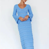 Fongt Spring 2025 Sweater Women's Long Sleeve Sexy Slighted Hottie Style Knitted Dress Girl