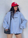 Fongt Letter-Print Hooded Hooded Loose Version Of Multi-Color Lazy Trend Trend High Street Tide Brand