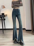 Fongt 2024 New Korean Version Of Horseshoe Pants Slim Show Thin Horn Pants-Outfit