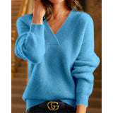 Fongt Version Of The New Soft-Mascued Knitting Coat On The Head Of The Lazy Windy Loose Sweater Coat Women's Large Size Autumn And Winter Fashion