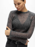 Fongt For Autumn And Winter Short Hollow Knitted Sweater Women Solid Color Leisure Long-Sleeved Top