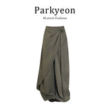 Fongt Hanging Suit Women's Early Autumn New Retro Design Feeling Loose Broad Leg Trousers