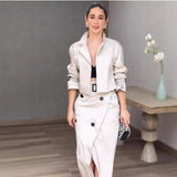 Fongt 2023 New Joker Casual Overalls Temperament Button Belt Suit Skirt-Outfit