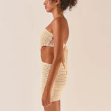 Fongt New Sexy Tight Knit Dress Strapless Skirt YF2313-Outfit