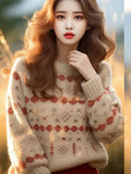 Fongt Autumn And Winter New Super Good-Looking Retro Lazy Wind Loose Yang Gas Age Reduction Knitting Shirt Bottom Top