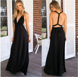 Elegant Evening Long Deep V Halter