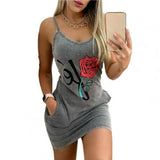 High Heel Print Pocket Sling Sexy Backless Mini