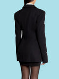 Fongt Personality Design Metal Decorative Suit Jacket Woman | Self-Fit Layout Commuting Workplace Fashion Temperament