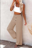 Fongt New Women's High-Waisted Long-Term Cotton-Sight Broad-Legged Trousers Loose And Relaxed Casual Broad-Legged Women