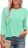 Fongt 2025 New Fashion Casual Roll Collar Seven-Sleeve Top Bottom Shirt