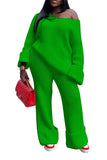 Fongt New Women's Wear Casual Solid Color Loose Knit Suit-Outfit
