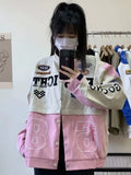 Bomber Woman Varsity Racing Jacket PU Long Sleeve Stand Collar Leather Jackets Unisex American Jacket¡®s Bombers Coat