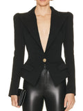 QUALITY Newest 2023 Designer Jacket Women's Slim Fitting Single Button Lapel