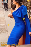Sleeve Bandage Dress 2023 New Womens Yellow Bandage Dress Elegant Sexy Bowknot Evening Club Party Dress High Quality