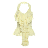 Fongt Spring And Summer New Women's Sexy Hottie Irregular Design Lotus Folded Back Sleeveless Top
