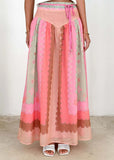 Fongt New Seaside Holiday Dress Print Strap Big Skirt National Style Skirt