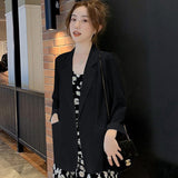 Fongt Chiffon Small Suit Coat Female Spring Summer New Korean Version Loose Design Sense Leisure Bask In Jacket Suit-Outfit