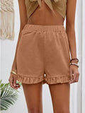 Fongt New Women's Shorts Burst Casual High-Waisted Cotton Straight Trousers